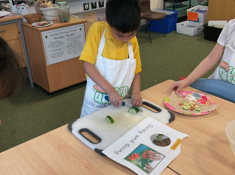 Cherry class making healthy wraps