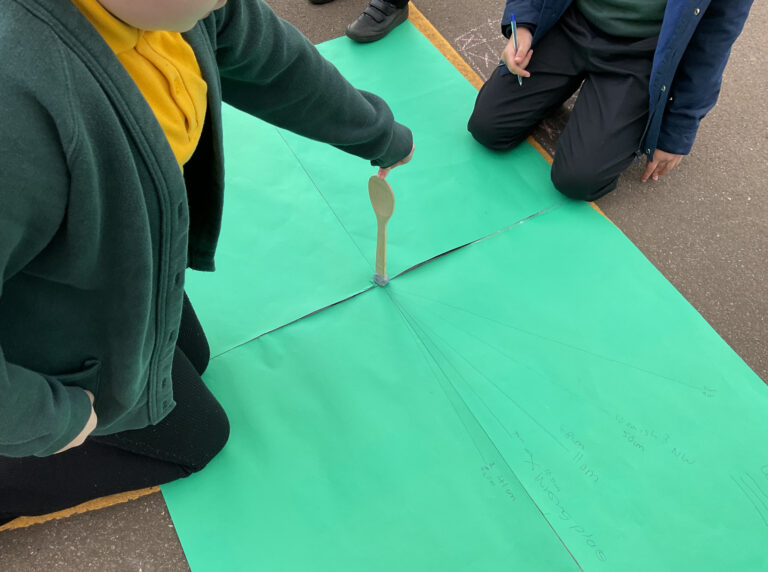 Eagle children created their own sun dial for British Science Week - just needed sun!