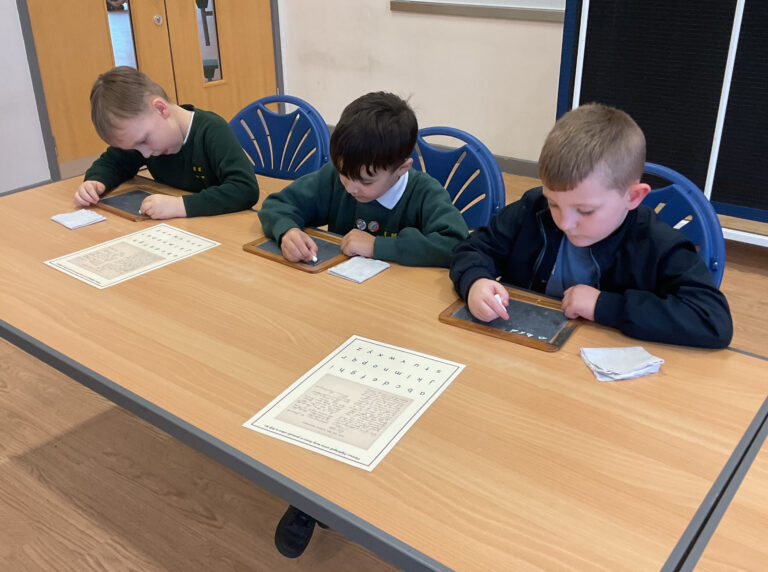 Year 2 learned how to write on Victorian slate boards