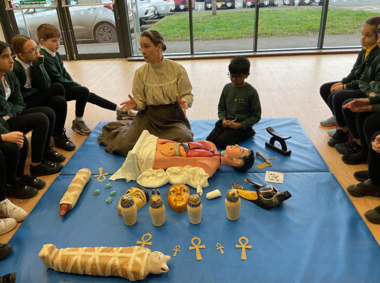 Year 5 and 6 learning about mummification in Ancient Egypt