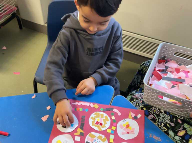 EYFS Making some Christmas baubles